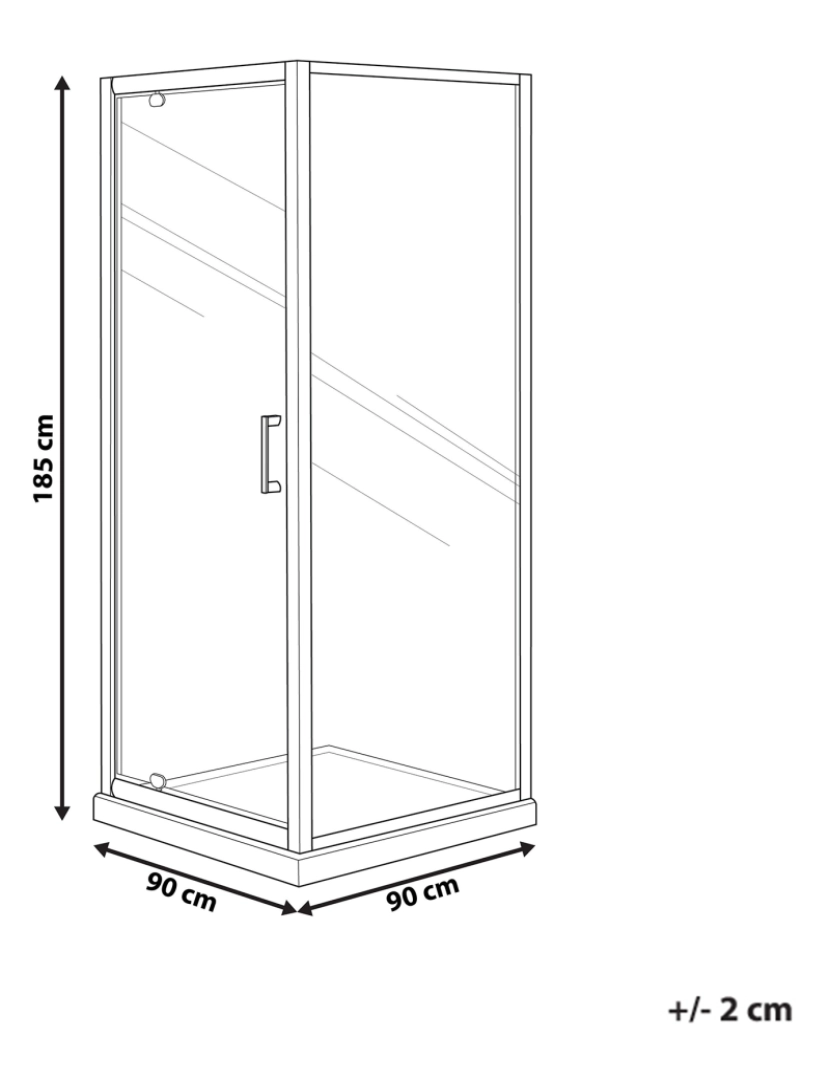 Beliani - Cabine de duche 90 x 90 x 185 cm Prateado DARLI