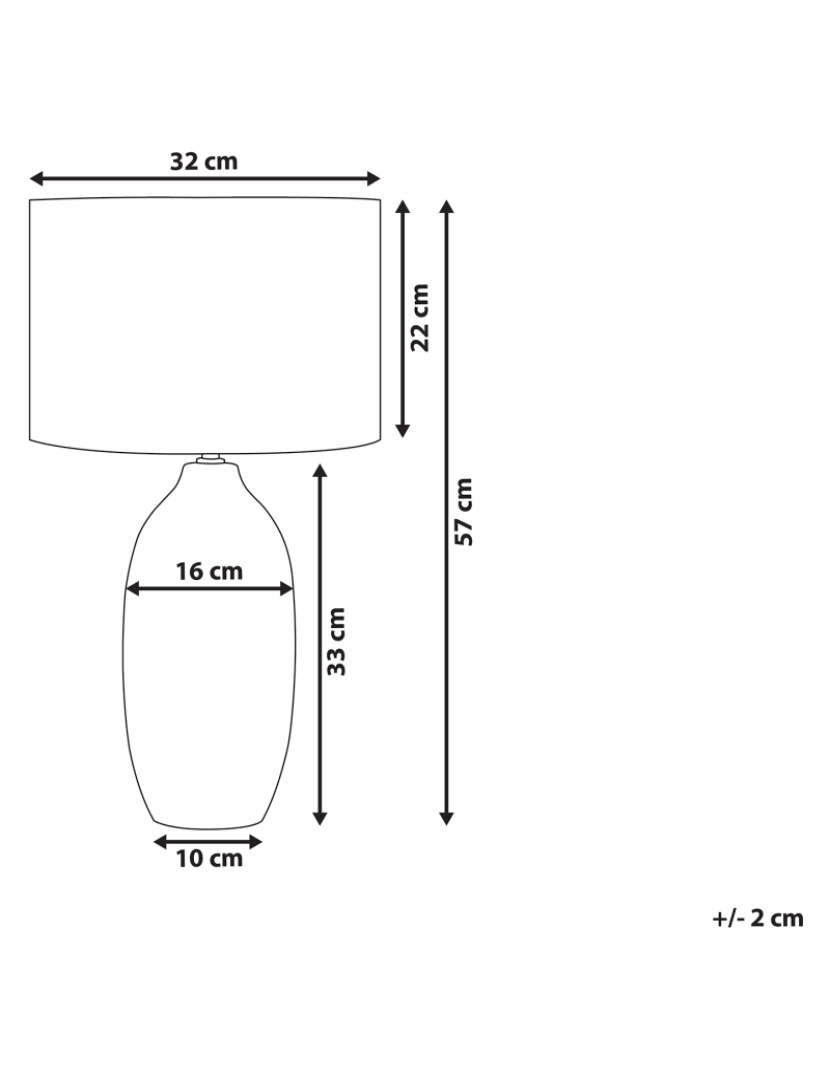 Beliani - Candeeiro de mesa em cerâmica creme 57 cm SALZA