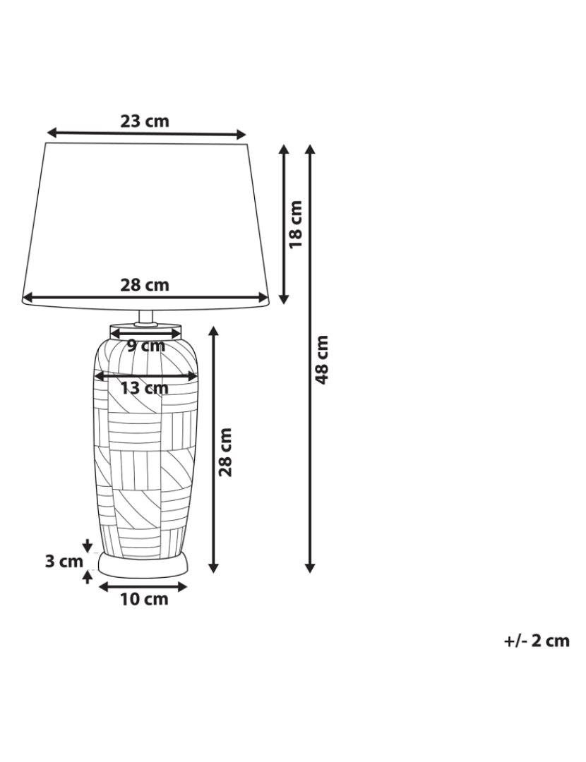 imagem de Candeeiro de mesa em cerâmica creme 48 cm TRAISEN1