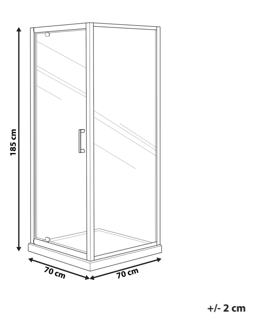 imagem de Cabine de duche 70 x 70 x 185 cm Prateado DARLI1