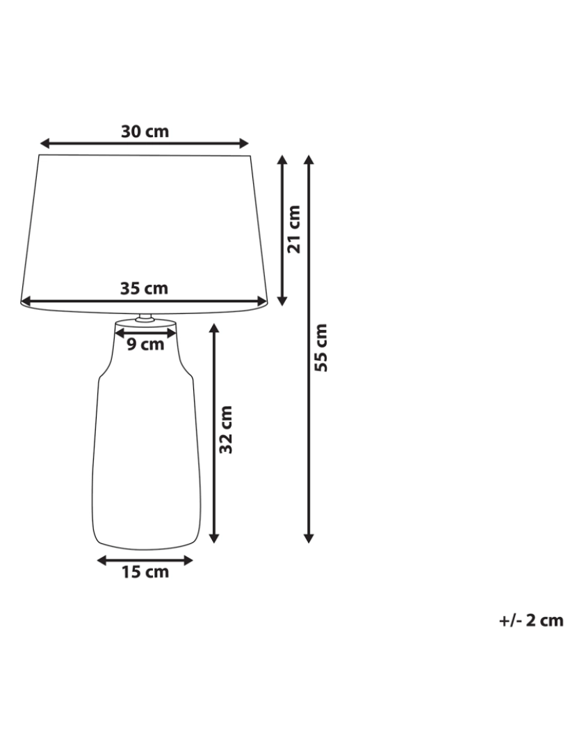 imagem de Candeeiro de mesa em cerâmica azul 55 cm THAYA1