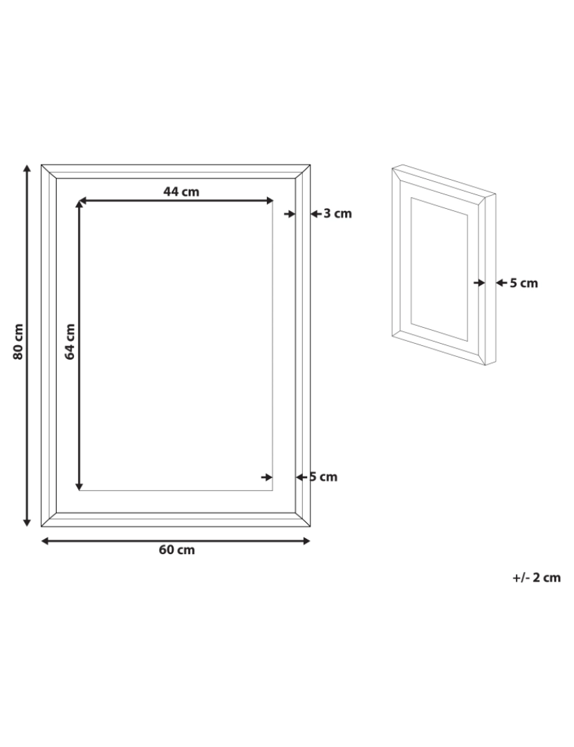 Beliani - Quadro com moldura 60 x 80 cm azul KAYES