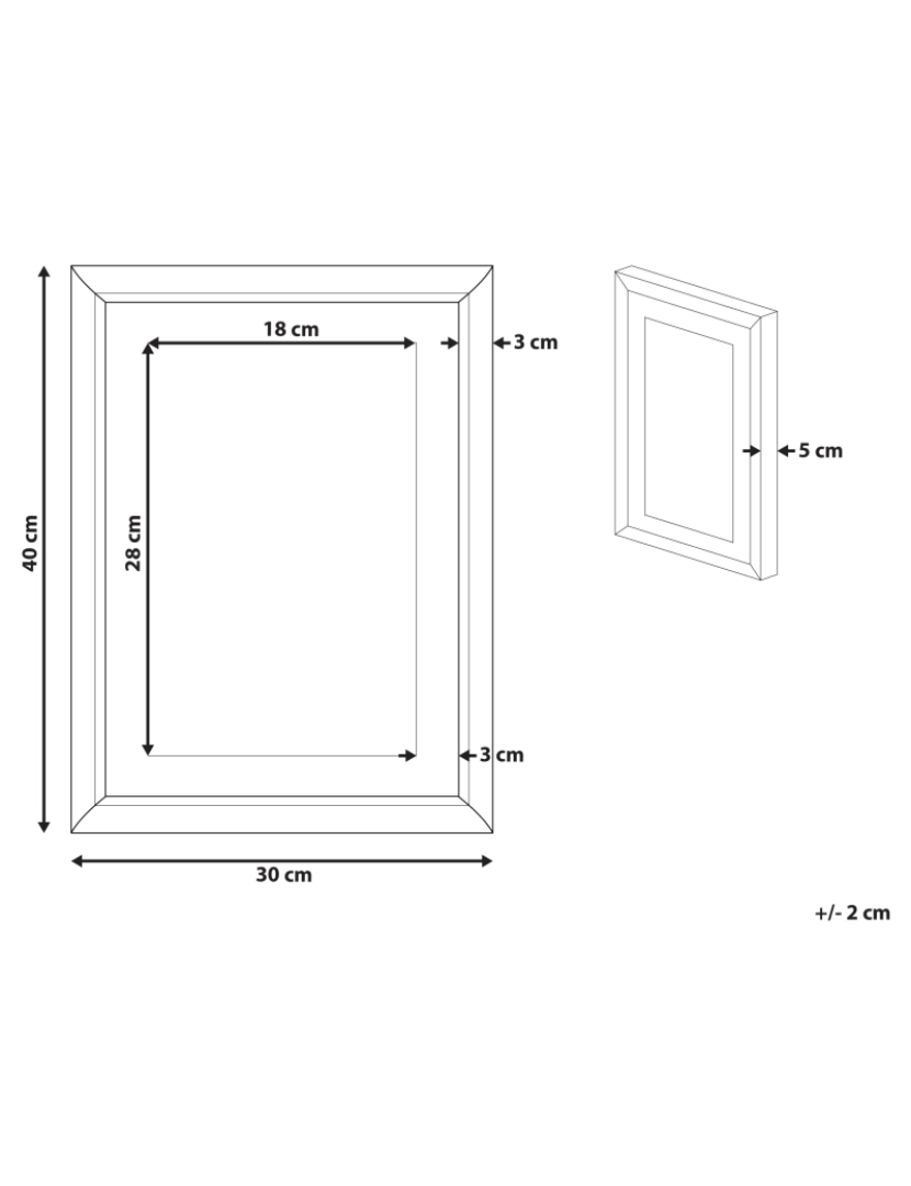 Beliani - Quadro com moldura 30 x 40 cm azul KAYES