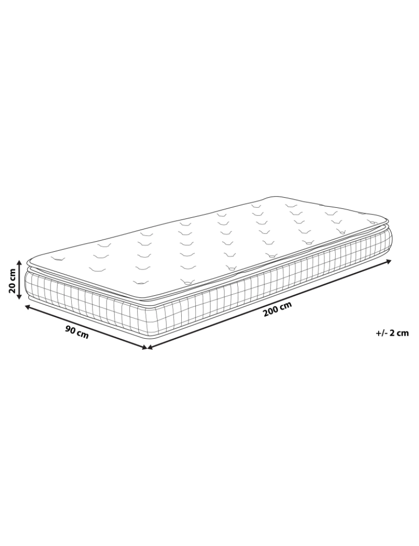 Beliani - Colchão de espuma com memória 90 x 200 cm Tamanhos Diversos