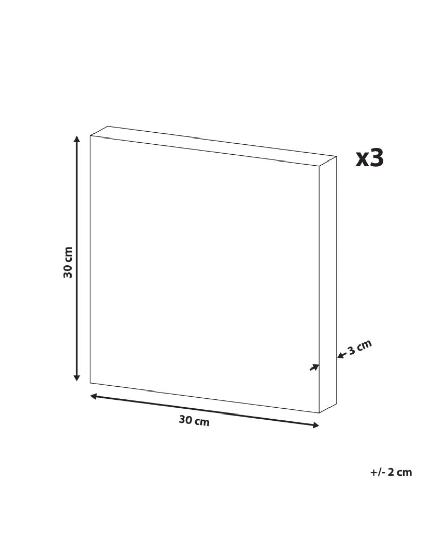 Beliani - Conjunto de 3 quadros em tela 30 x 30 cm rosa e dourado APESIKA