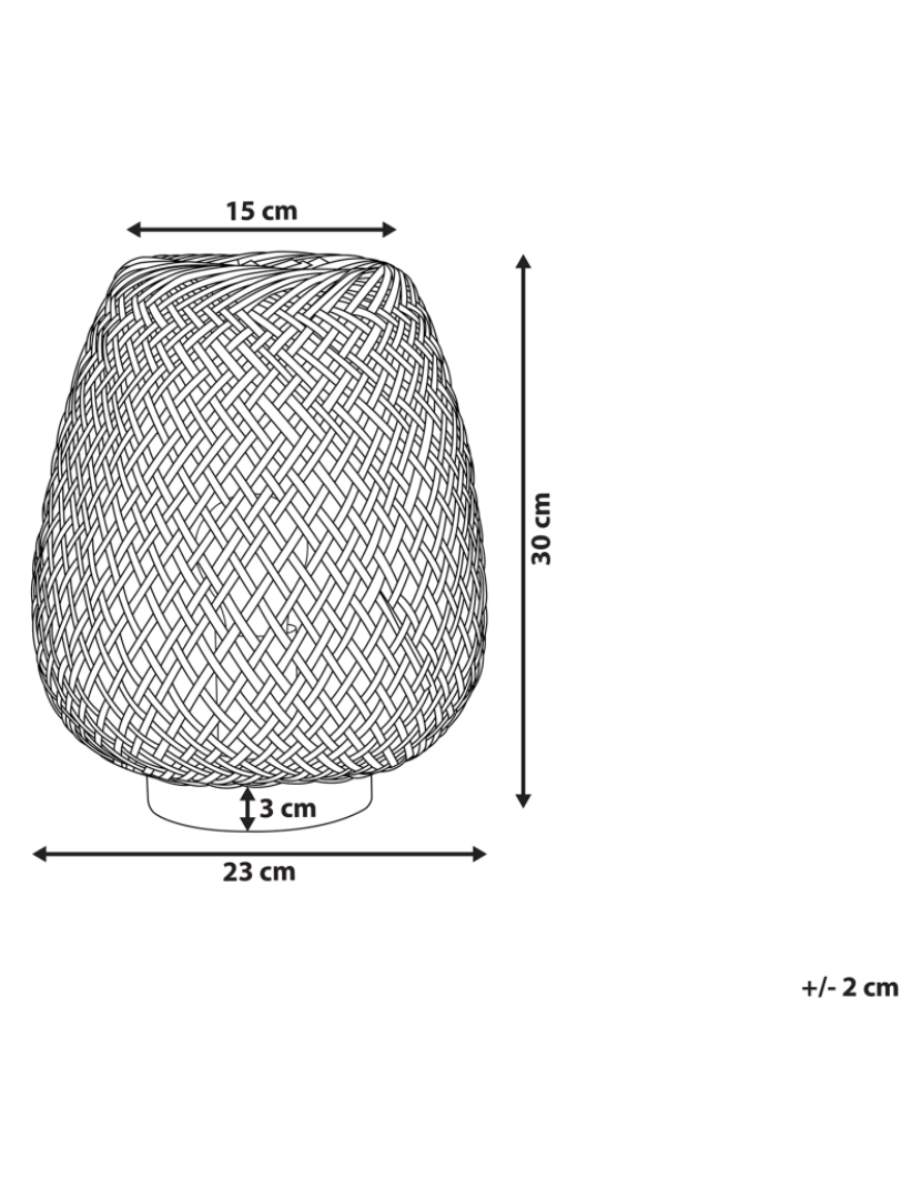 Beliani - Candeeiro de mesa em bambu castanho claro 30 cm BOMU