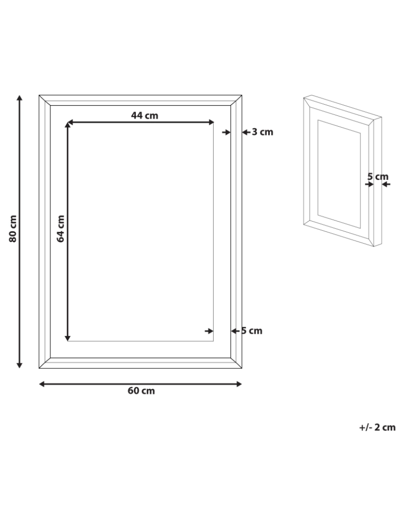 Beliani - Quadro decorativo com moldura 60 x 80 cm azul e dourado TOUBA