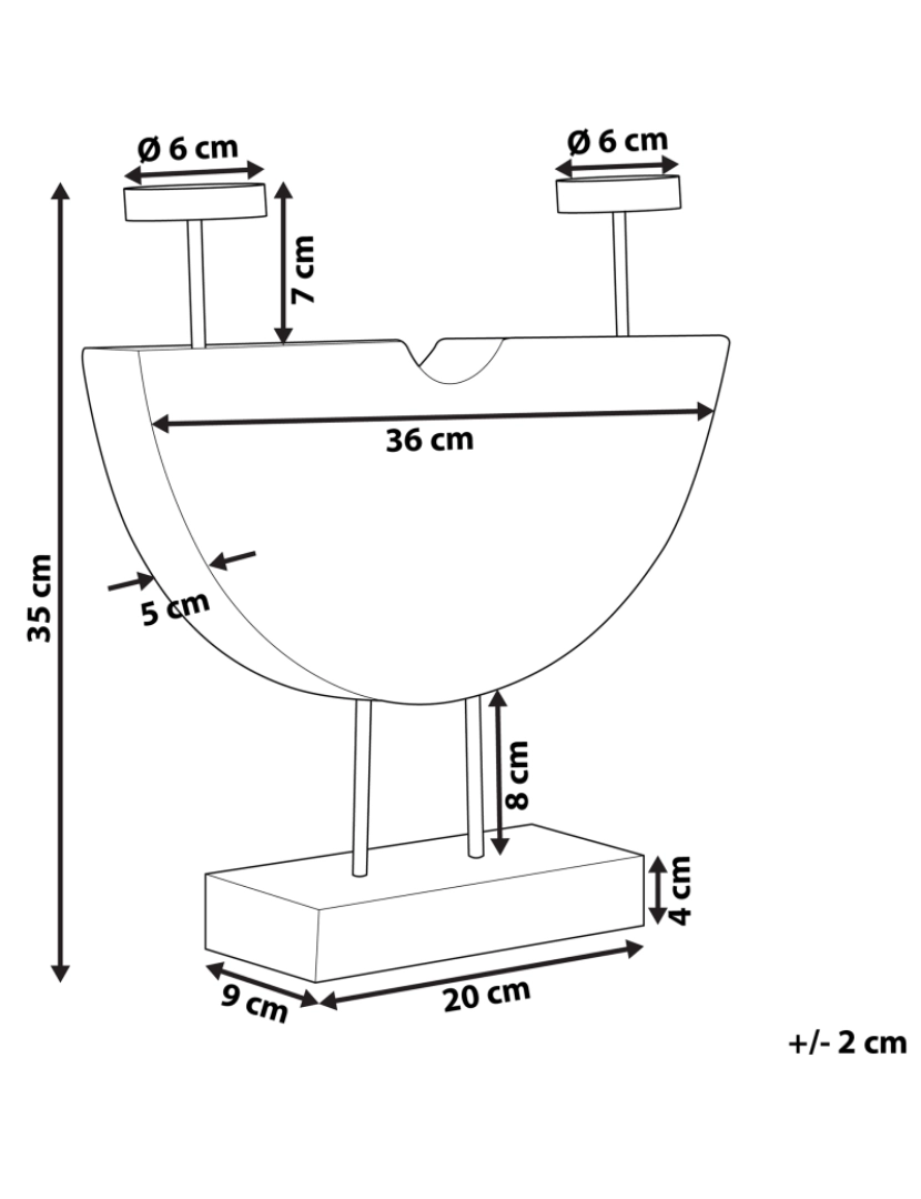 Beliani - Candelabro em madeira branca 35 cm APANGO