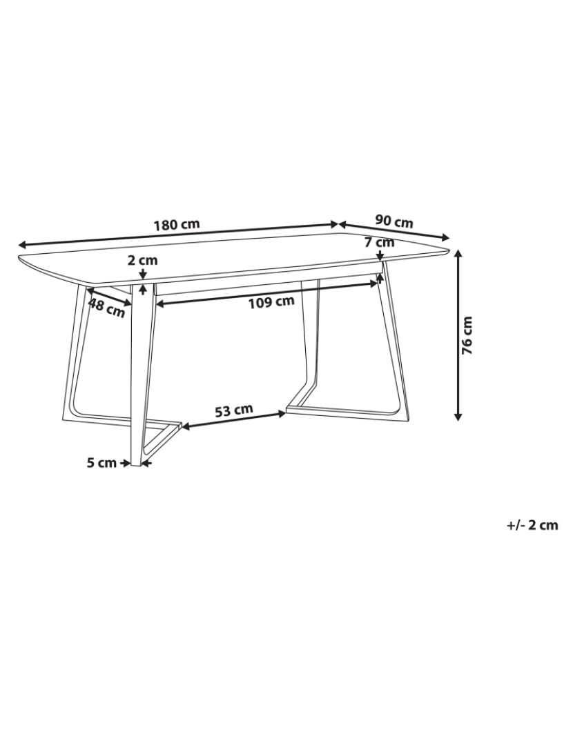 Beliani - Mesa de jantar castanha escura 180 x 90 cm HUXTER