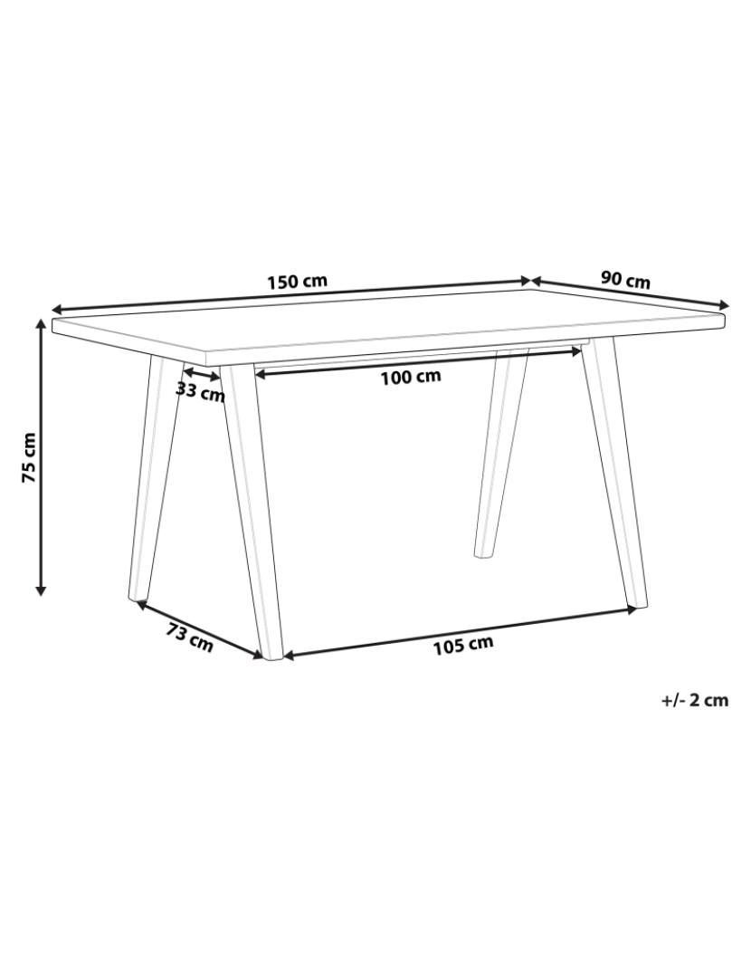 Beliani - Mesa de jantar em castanho claro e cinzento 150 x 90 cm LENISTER