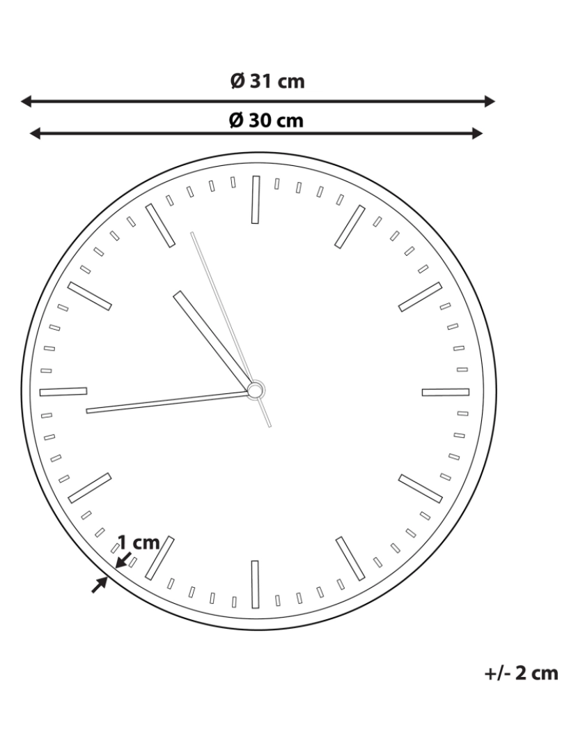 Beliani - Relógio de parede azul claro ø 31 cm GORDOLA