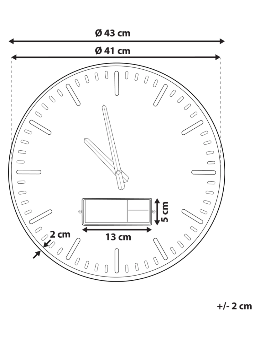 Beliani - Relógio de parede castanho dourado ø 43 cm BRUGG