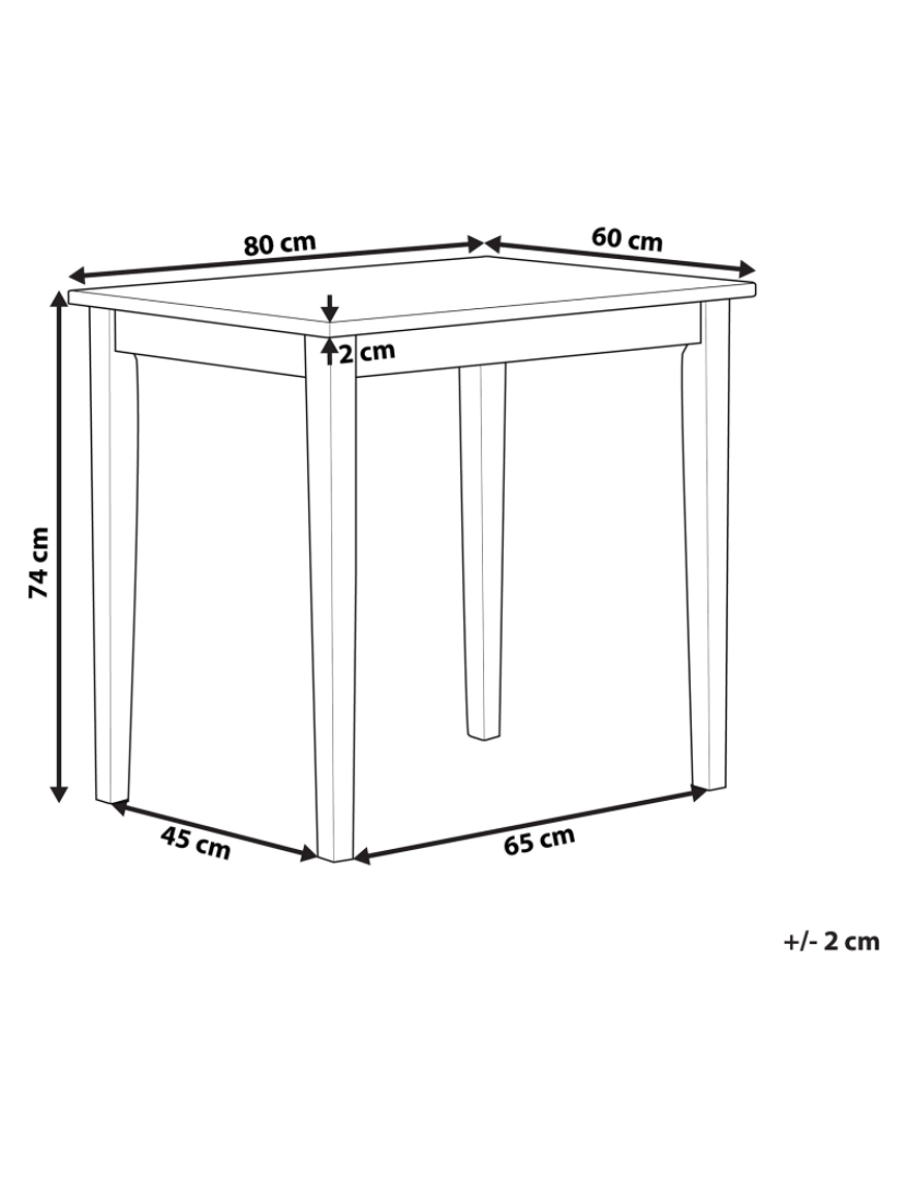 Beliani - Mesa de jantar em castanho claro e branco 60 x 80 cm BATTERSBY