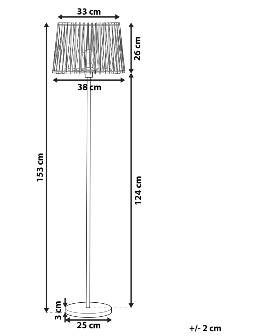 Beliani - Candeeiro de pé castanho claro 153 cm FORGE