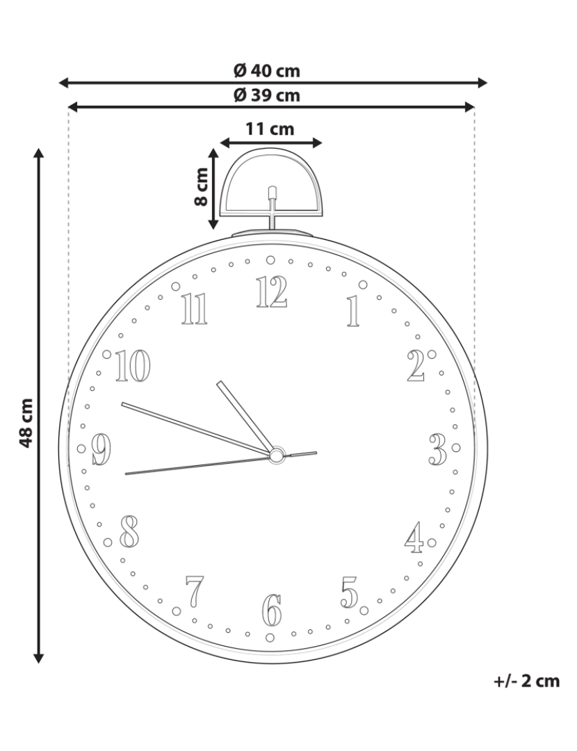 Beliani - Relógio de parede castanho claro 40 cm OPFIKON