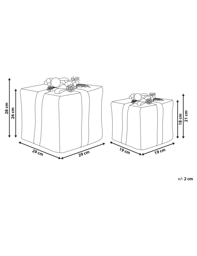 Beliani - Conjunto de 2 decorações de presente de natal vermelho INARI