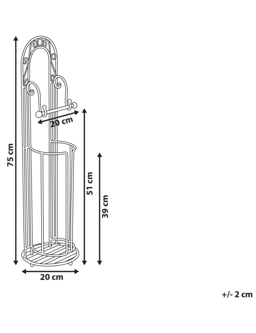 Beliani - Suporte para papel higiénico em metal branco TEMUCO
