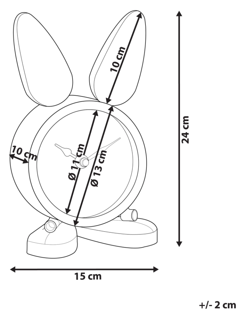 Beliani - Relógio de mesa prateado 24 cm THUSIS