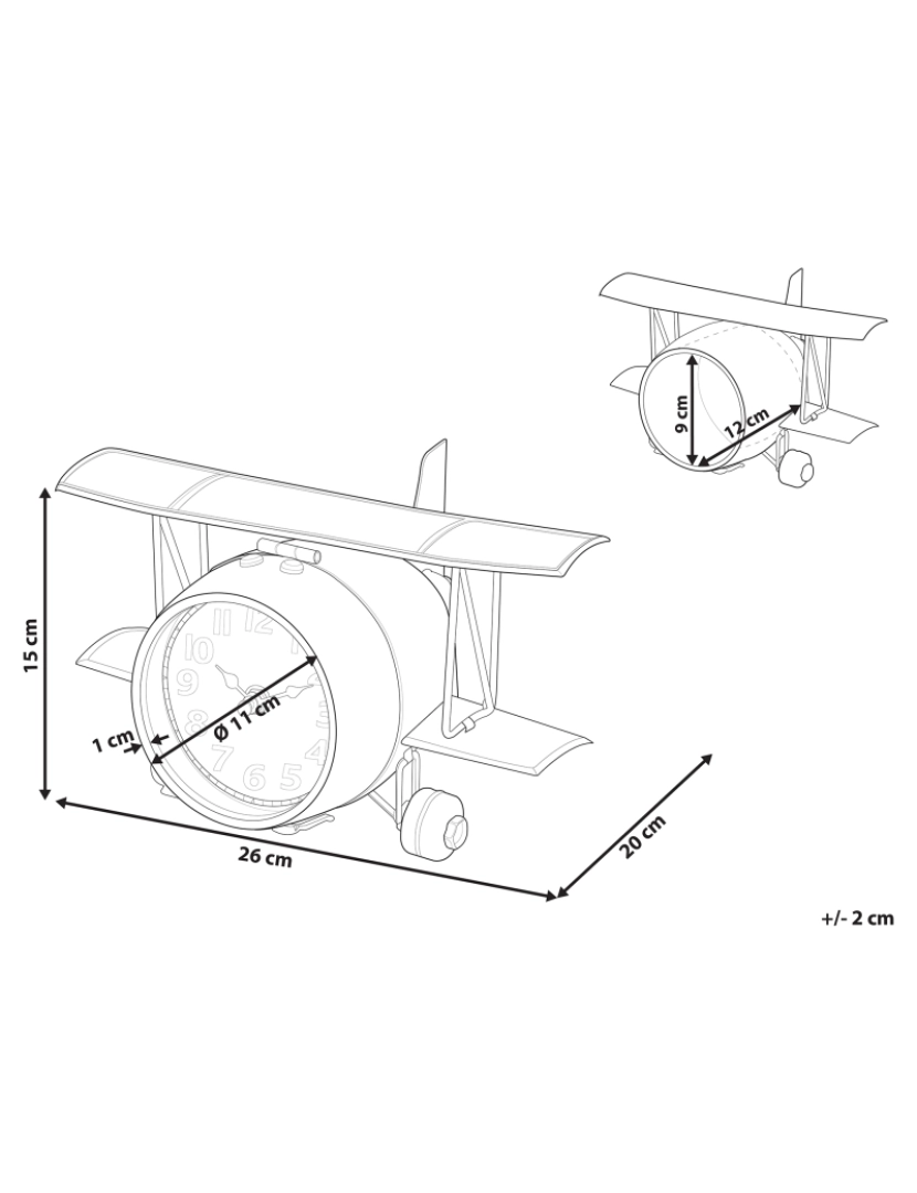 Beliani - Relógio de mesa prateado 15 cm STANS