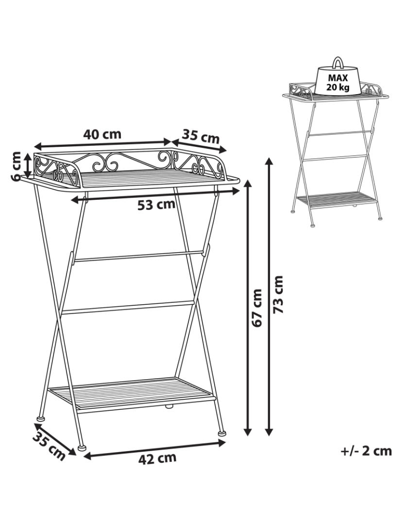 Beliani - Mesa de jardim Metal Branco ANCUD