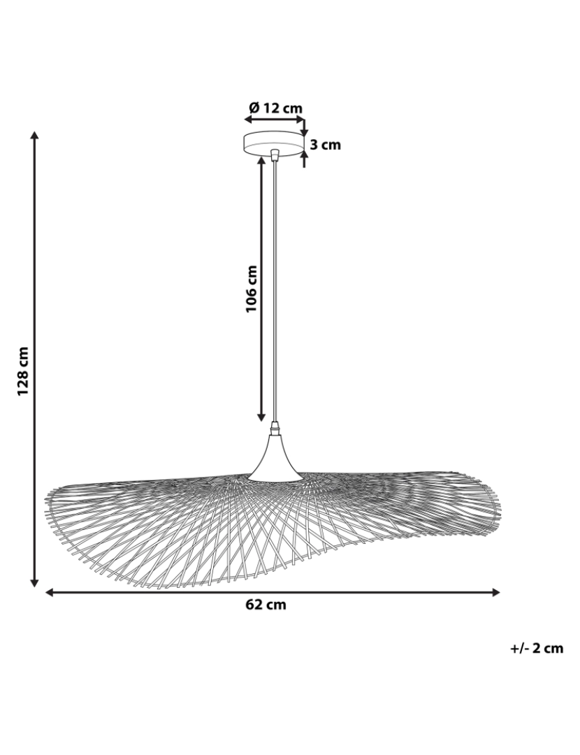 imagem de Candeeiro de teto em bambu castanho claro 60 cm FLOYD1