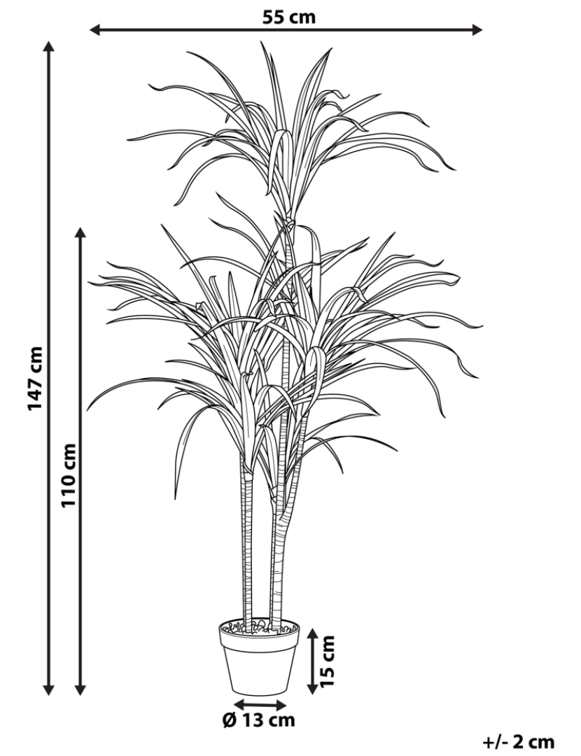 Beliani - Planta artificial em vaso 147 cm DRACAENA ANITA