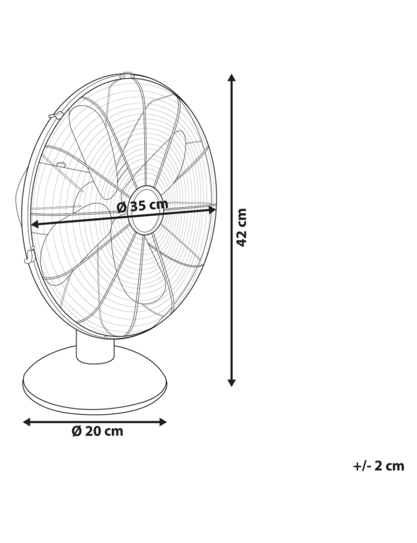 Beliani - Ventoinha de mesa em metal prateado 42 cm WENSUM