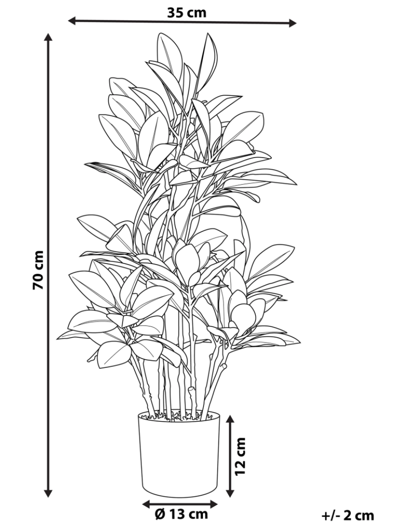 Beliani - Planta artificial em vaso 70 cm MAGNOLIA