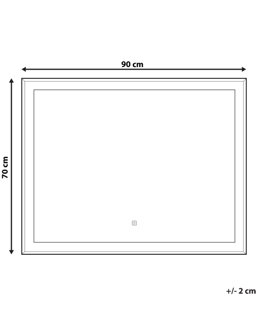 Beliani - Espelho de parede prateado com iluminação LED 90 x 70 cm ARGENS