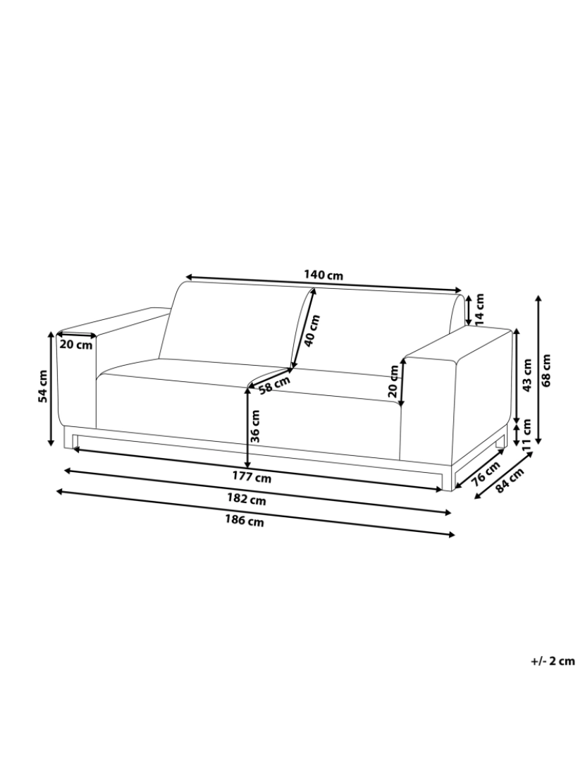 Beliani - Sofá de jardim Poliéster Cinzento ROVIGO