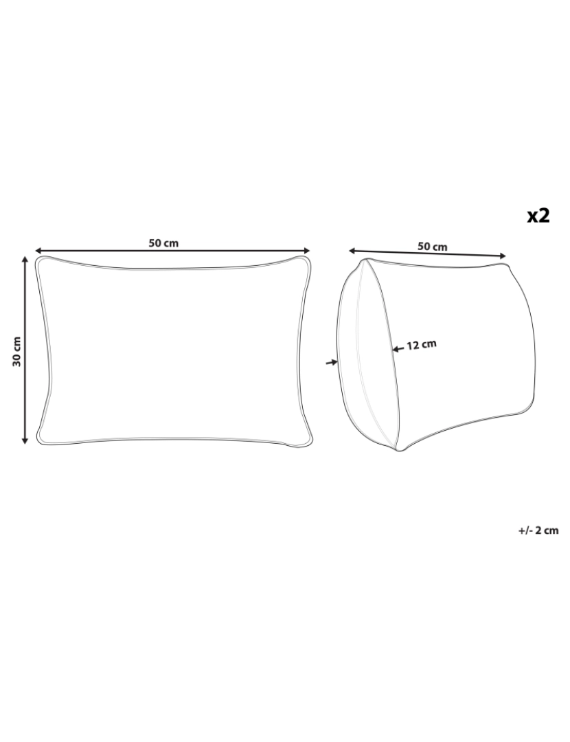 Beliani - Conjunto de 2 almofadas Creme CLUSIA 30 x 50 cm