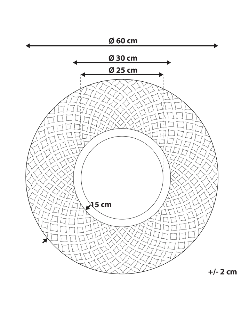 Beliani - Espelho 60 cm Castanho claro POMARO