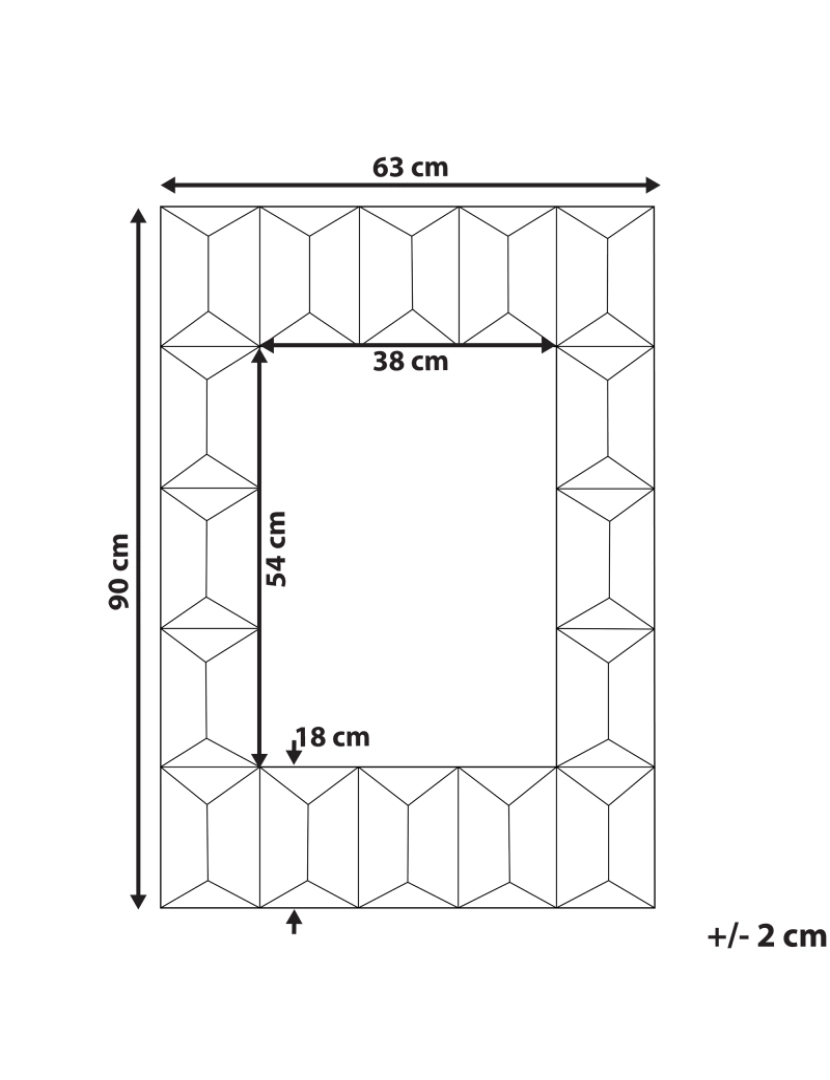 Beliani - Espelho 90 cm Castanho escuro HIZOTE