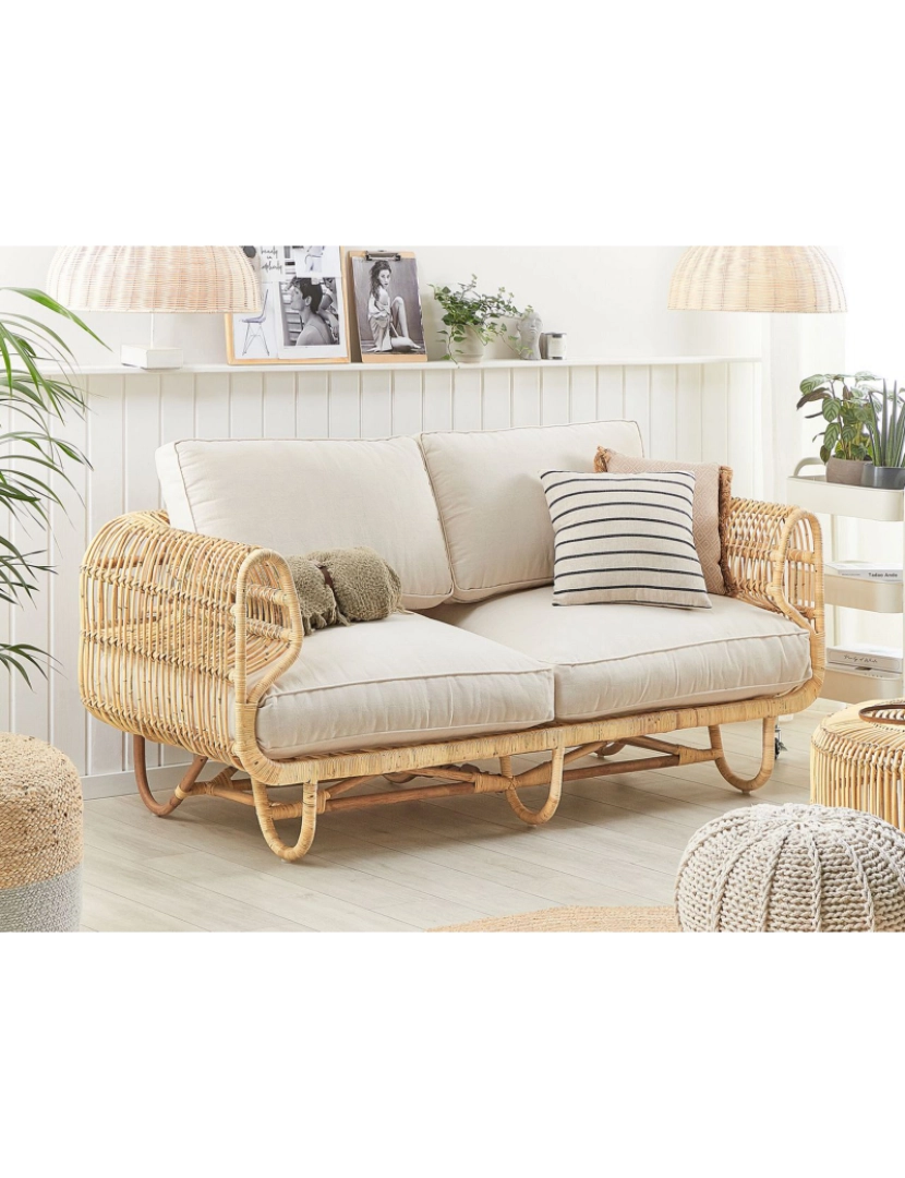 imagem de Sofá de jardim Rattan/vime Creme DOLCEDO2