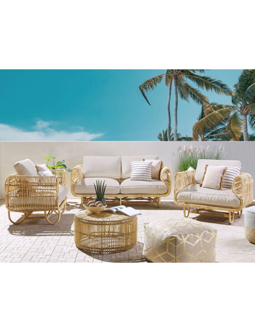 imagem de Conjunto lounge Rattan/vime Creme DOLCEDO / LIMNI2