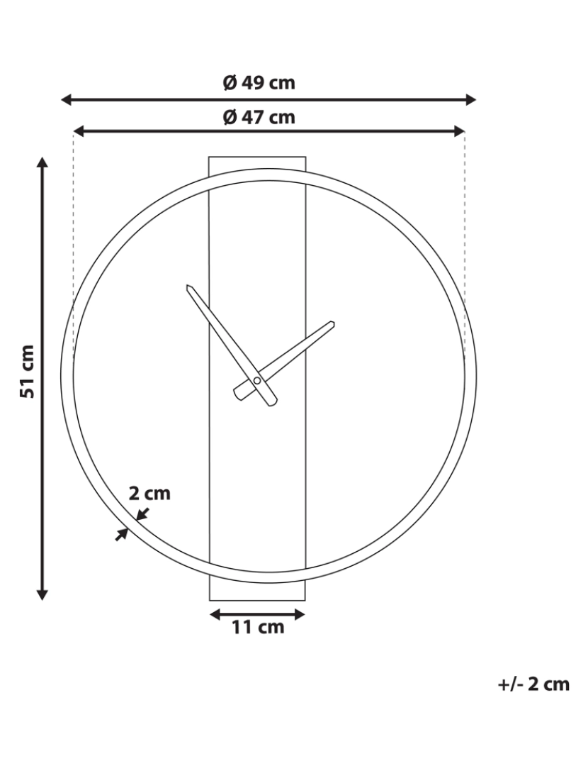 Beliani - Relógio de parede castanho claro e dourado ø 47 cm CASITAS