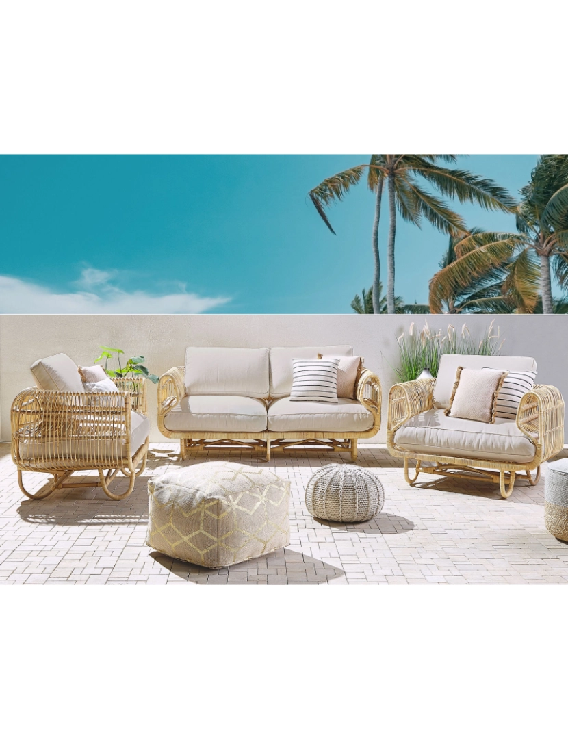 imagem de Conjunto lounge Rattan/vime Creme DOLCEDO2