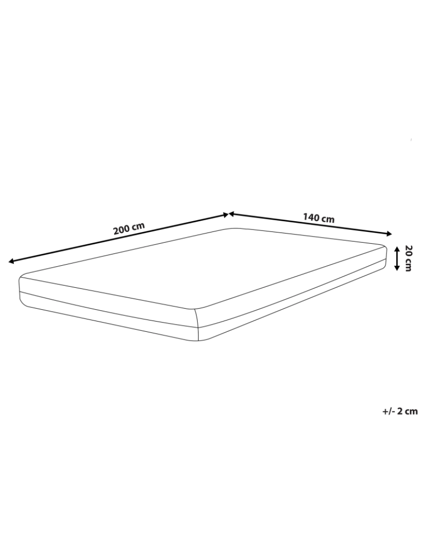 Beliani - Colchão de espuma com memória 140 x 200 cm Tamanhos Diversos