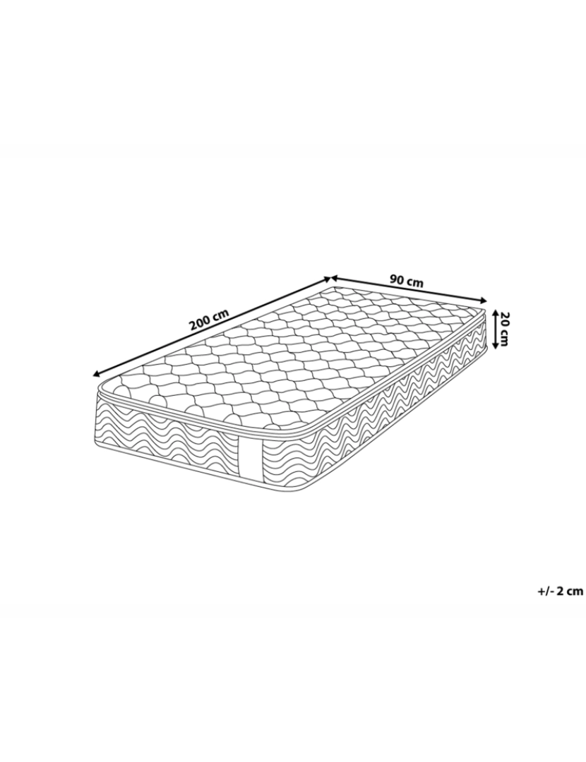 Beliani - Colchão de molas 90 x 200 cm Intermédio (H2) SPLENDOUR