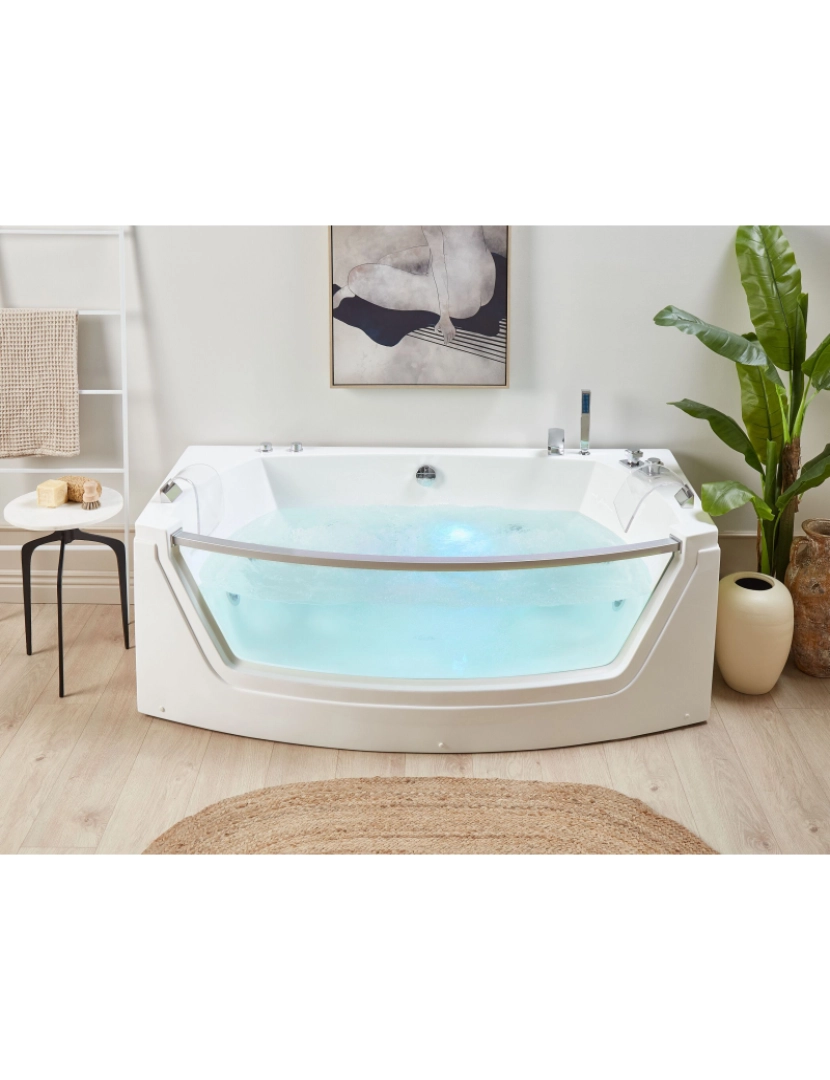 imagem de Banheira de hidromassagem em acrílico branco com LED 175 x 85 cm FUERTE2