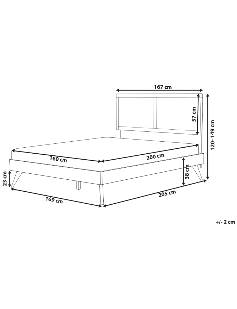 imagem de Cama de casal castanho escuro 160 x 200 cm ISTRES1