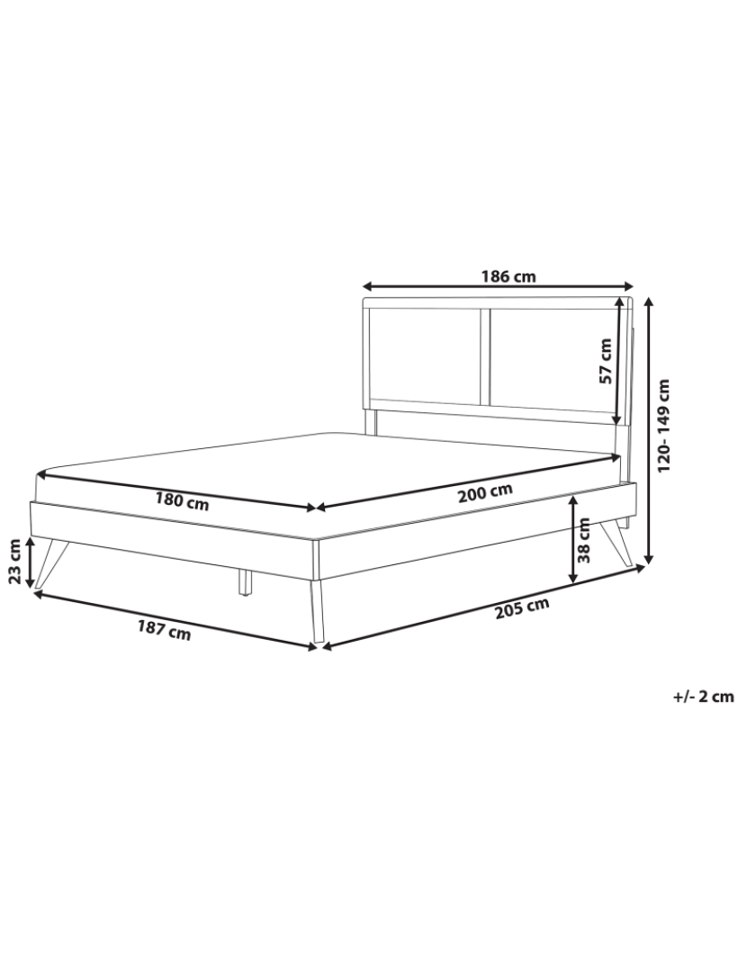 Beliani - Cama de casal castanho escuro 180 x 200 cm ISTRES