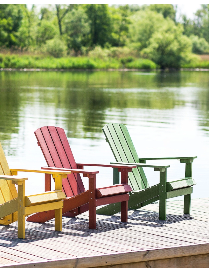 imagem de Cadeira de jardim Derivado de madeira Verde ADIRONDACK2