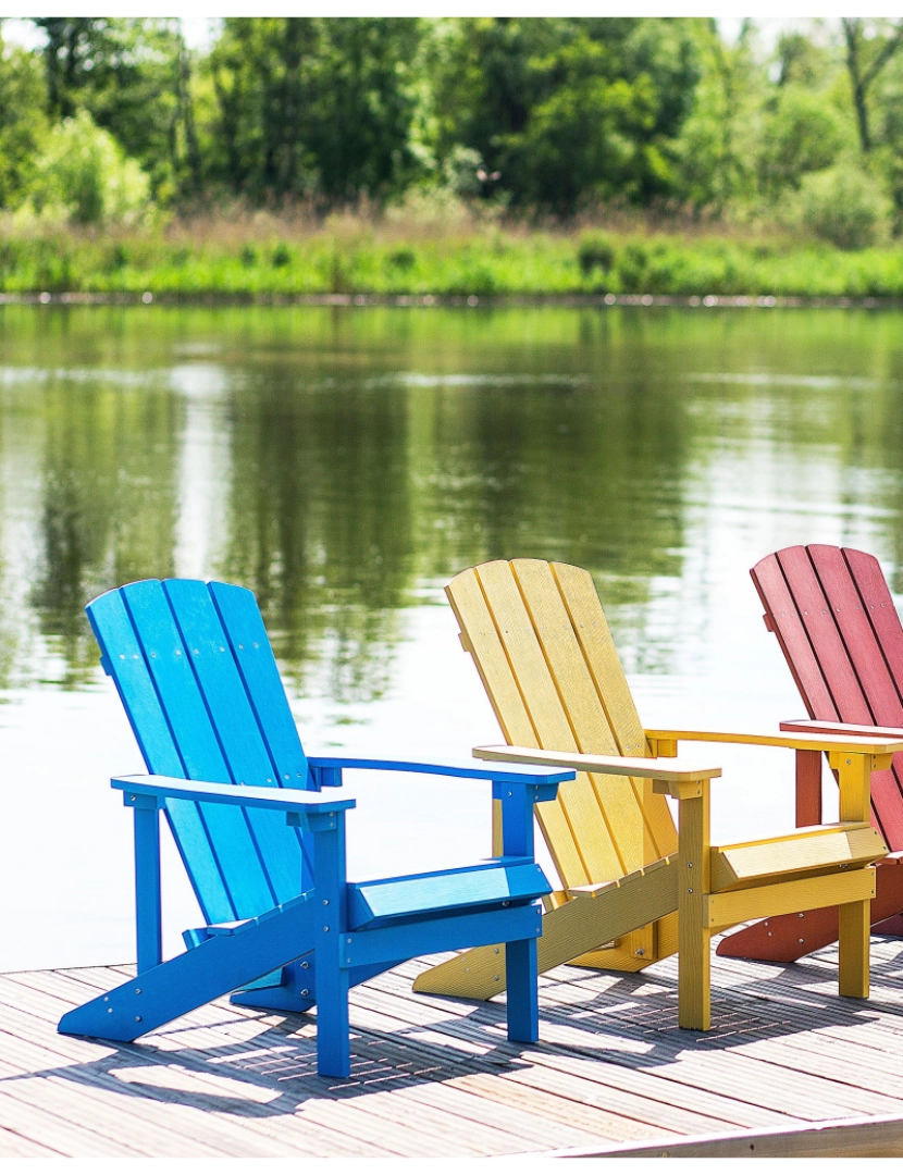 imagem de Cadeira de jardim Derivado de madeira Azul ADIRONDACK2