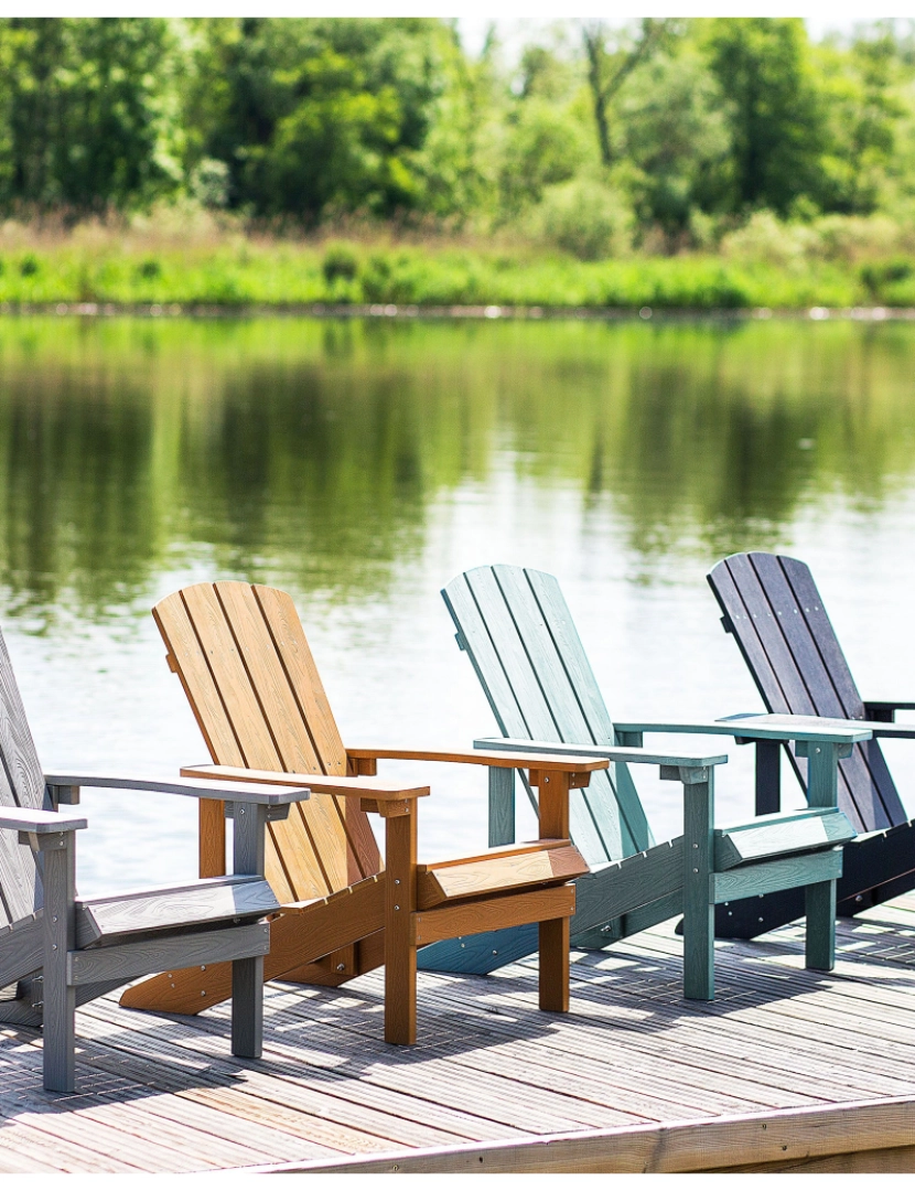 imagem de Cadeira de jardim Derivado de madeira Turquesa ADIRONDACK2