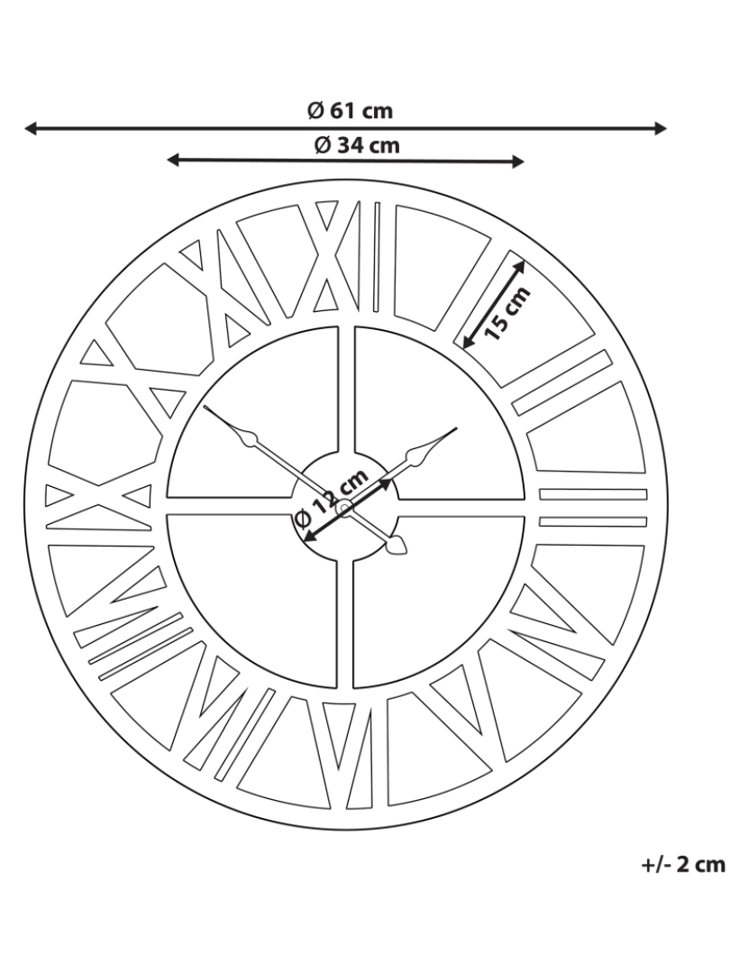 Beliani - Relógio de parede dourado Ø 61 cm NOTTWIL