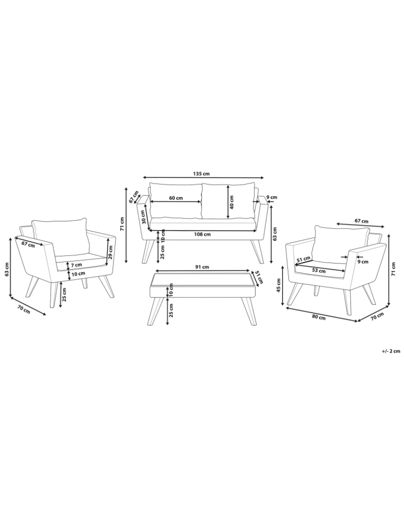 Beliani - Conjunto lounge Ratan sintético Cinzento VITTORIA