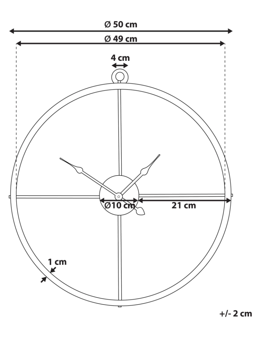 Beliani - Relógio de parede Ø 50 cm dourado ZUCHWIL