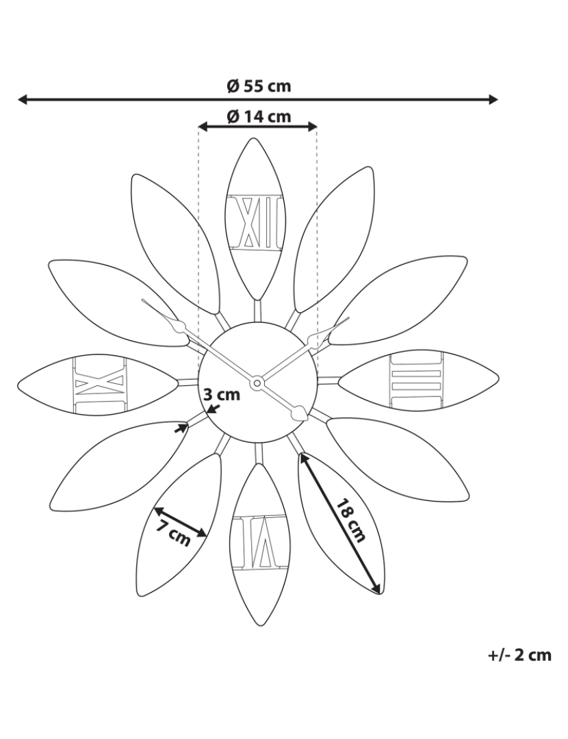 Beliani - Relógio de parede castanho Ø 55 cm BEINWIL