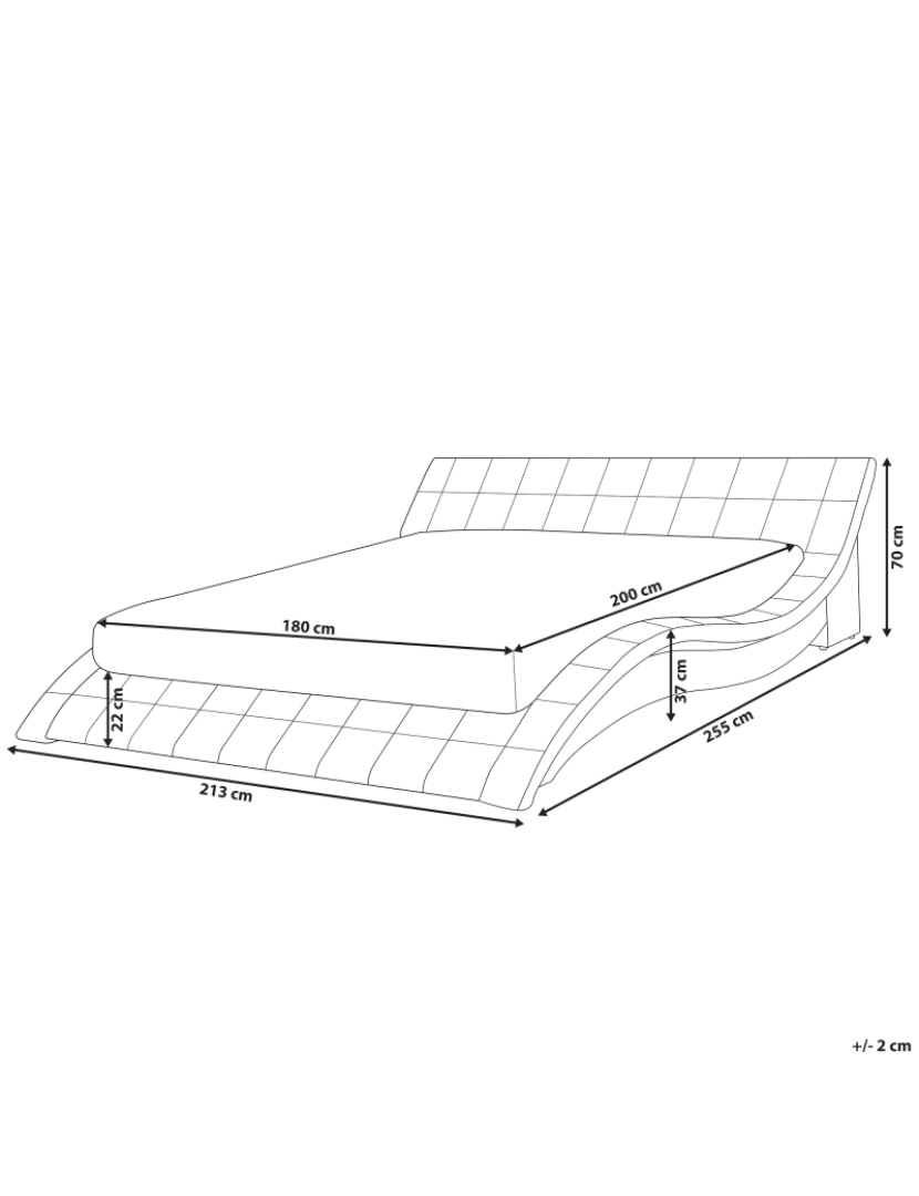 Beliani - Cama de casal em veludo cinzento 180 x 200 cm VICHY